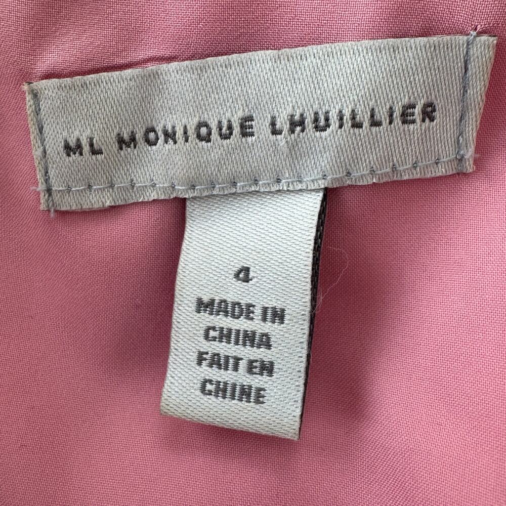 Monique Lhuillier Floral Embroidered Mesh Midi Peony - Picture 9 of 13